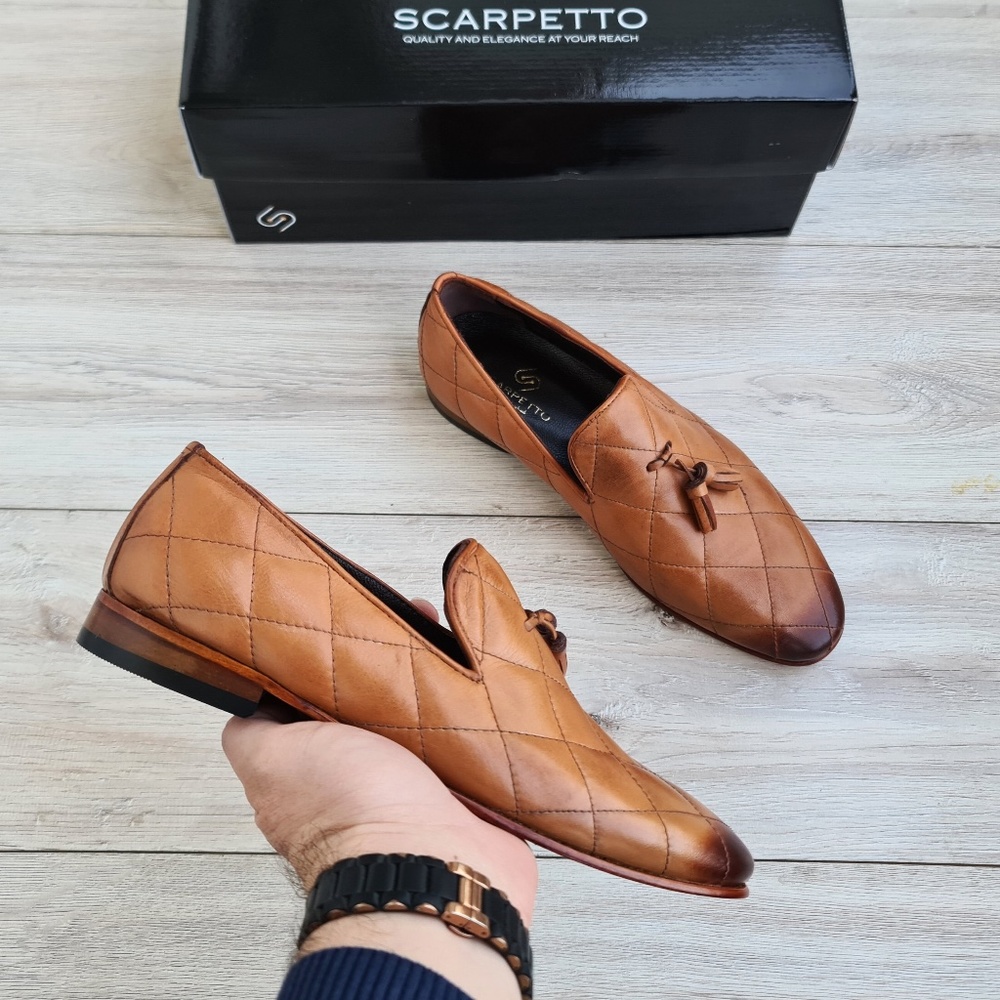 Brown Tassel Leather Men's Loafer